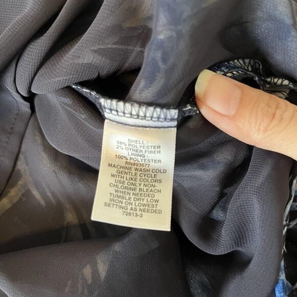 Liz Claiborne XXL Blue Peacock Sleeveless V-Neck Knee Length Dress Women's - Picture 9 of 9